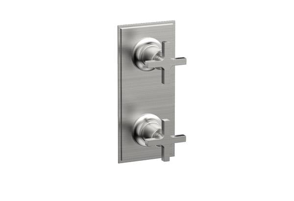 Phylrich - Hex Modern Cross Handle Pair Trim Set for Thermostatic Control with Volume Control or Diverter
