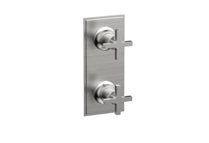 Phylrich - Hex Modern Cross Handle Pair Trim Set for Thermostatic Control with Volume Control or Diverter