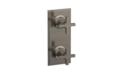 Phylrich - Hex Modern Cross Handle Pair Trim Set for Thermostatic Control with Volume Control or Diverter