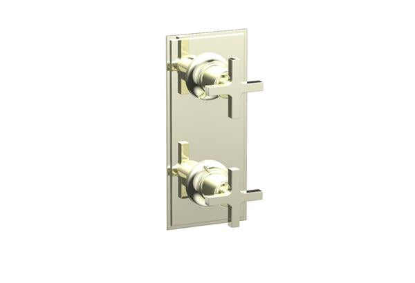 Phylrich - Hex Modern Cross Handle Pair Trim Set for Thermostatic Control with Volume Control or Diverter