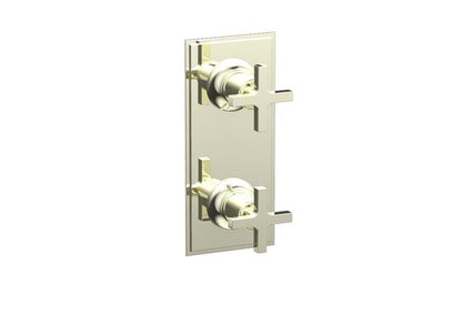 Phylrich - Hex Modern Cross Handle Pair Trim Set for Thermostatic Control with Volume Control or Diverter