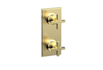 Phylrich - Hex Modern Cross Handle Pair Trim Set for Thermostatic Control with Volume Control or Diverter