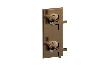 Phylrich - Hex Modern Cross Handle Pair Trim Set for Thermostatic Control with Volume Control or Diverter