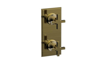 Phylrich - Hex Modern Cross Handle Pair Trim Set for Thermostatic Control with Volume Control or Diverter