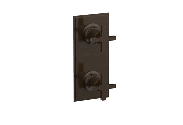 Phylrich - Hex Modern Cross Handle Pair Trim Set for Thermostatic Control with Volume Control or Diverter