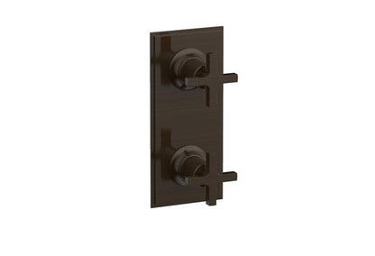 Phylrich - Hex Modern Cross Handle Pair Trim Set for Thermostatic Control with Volume Control or Diverter