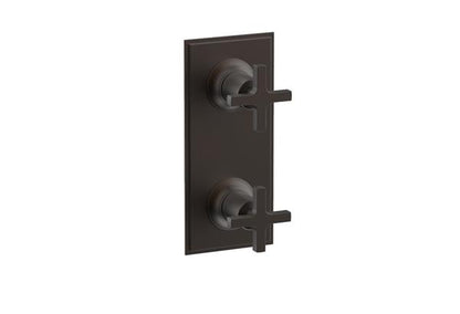 Phylrich - Hex Modern Cross Handle Pair Trim Set for Thermostatic Control with Volume Control or Diverter