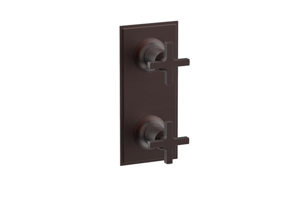 Phylrich - Hex Modern Cross Handle Pair Trim Set for Thermostatic Control with Volume Control or Diverter