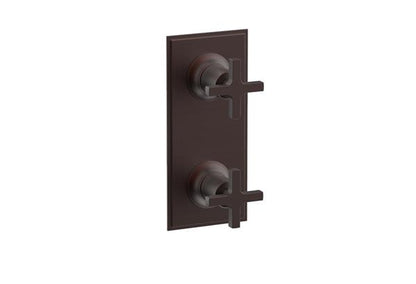 Phylrich - Hex Modern Cross Handle Pair Trim Set for Thermostatic Control with Volume Control or Diverter