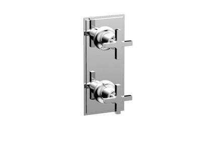 Phylrich - Hex Modern Cross Handle Pair Trim Set for Thermostatic Control with Volume Control or Diverter