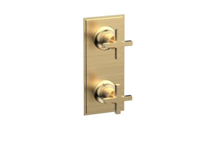 Phylrich - Hex Modern Cross Handle Pair Trim Set for Thermostatic Control with Volume Control or Diverter