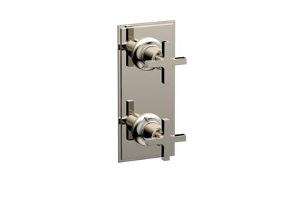Phylrich - Hex Modern Cross Handle Pair Trim Set for Thermostatic Control with Volume Control or Diverter
