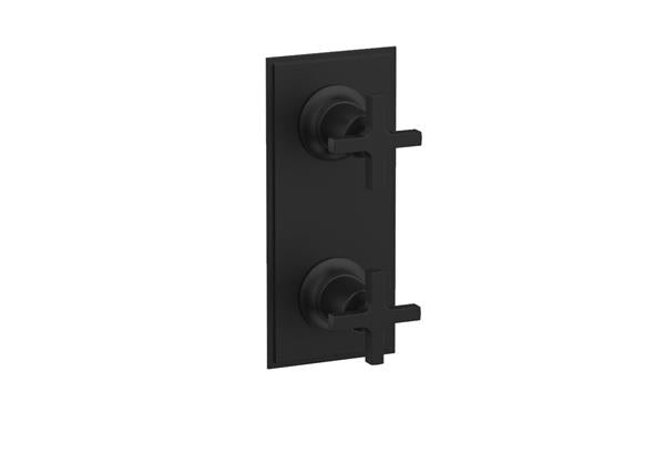 Phylrich - Hex Modern Cross Handle Pair Trim Set for Thermostatic Control with Volume Control or Diverter
