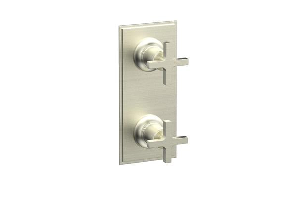 Phylrich - Hex Modern Cross Handle Pair Trim Set for Thermostatic Control with Volume Control or Diverter