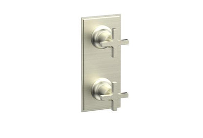 Phylrich - Hex Modern Cross Handle Pair Trim Set for Thermostatic Control with Volume Control or Diverter