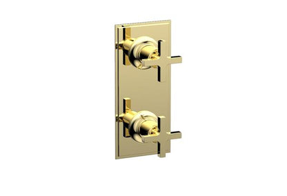 Phylrich - Hex Modern Cross Handle Pair Trim Set for Thermostatic Control with Volume Control or Diverter