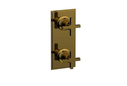Phylrich - Hex Modern Cross Handle Pair Trim Set for Thermostatic Control with Volume Control or Diverter