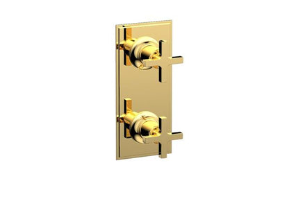 Phylrich - Hex Modern Cross Handle Pair Trim Set for Thermostatic Control with Volume Control or Diverter
