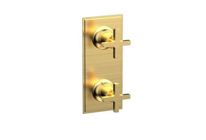 Phylrich - Hex Modern Cross Handle Pair Trim Set for Thermostatic Control with Volume Control or Diverter