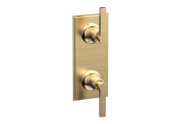 Phylrich - Hex Modern Lever Handle Pair Trim Set for Thermostatic Control with Volume Control or Diverter