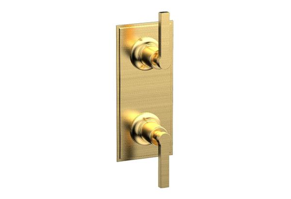 Phylrich - Hex Modern Lever Handle Pair Trim Set for Thermostatic Control with Volume Control or Diverter