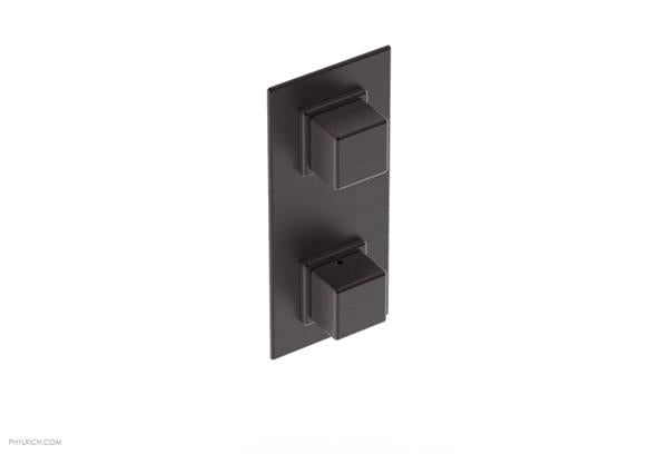 Phylrich - Mix 1/2 Inch Thermostatic Valve with Volume Control  or Diverter - Cube Handle