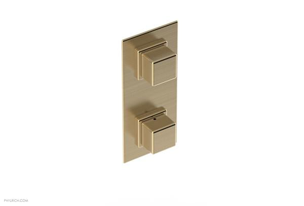 Phylrich - Mix 1/2 Inch Thermostatic Valve with Volume Control  or Diverter - Cube Handle