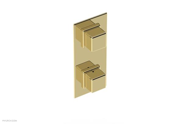 Phylrich - Mix 1/2 Inch Thermostatic Valve with Volume Control  or Diverter - Cube Handle