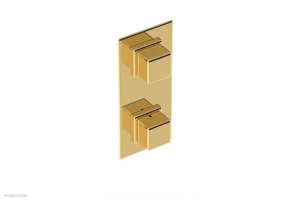 Phylrich - Mix 1/2 Inch Thermostatic Valve with Volume Control  or Diverter - Cube Handle