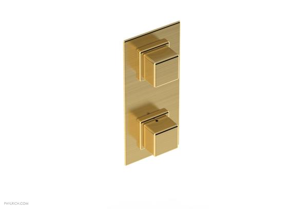 Phylrich - Mix 1/2 Inch Thermostatic Valve with Volume Control  or Diverter - Cube Handle