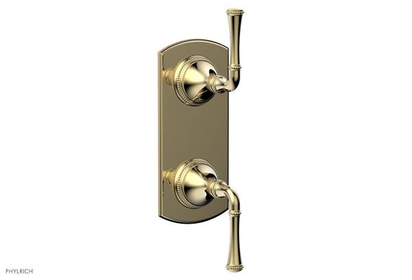 Phylrich - Beaded 1/2 Inch Mini Thermostatic Valve with Volume Control  or Diverter - Lever Handle