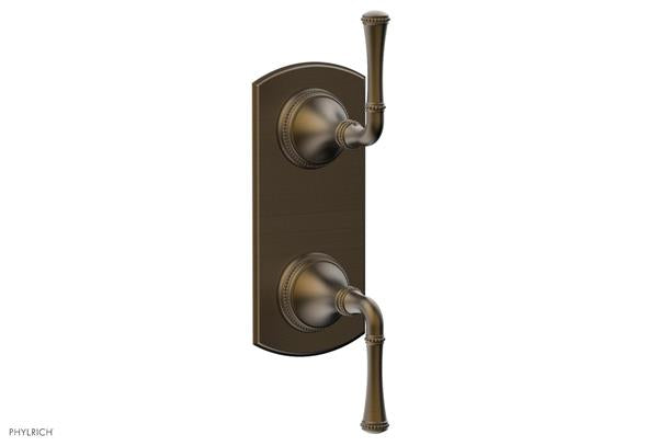 Phylrich - Beaded 1/2 Inch Mini Thermostatic Valve with Volume Control  or Diverter - Lever Handle