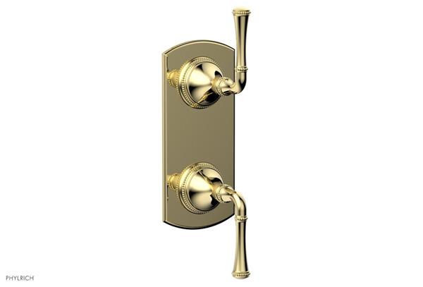 Phylrich - Beaded 1/2 Inch Mini Thermostatic Valve with Volume Control  or Diverter - Lever Handle