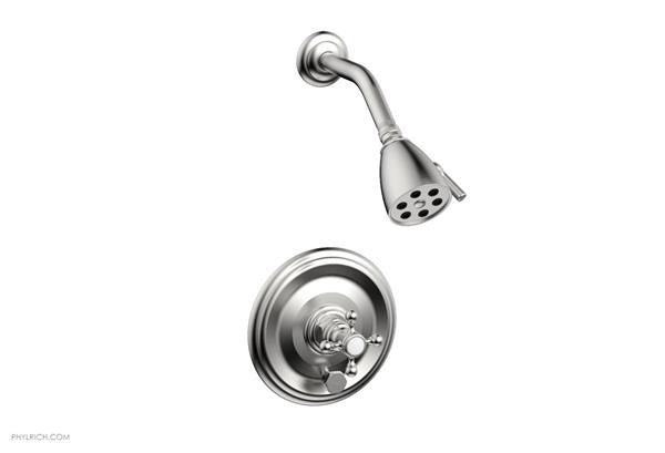 Phylrich - Hex Traditional Pressure Balance Shower and Diverter Set (Less Spout) - Cross Handle