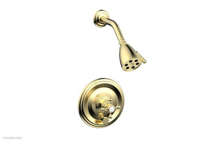 Phylrich - Hex Traditional Pressure Balance Shower and Diverter Set (Less Spout) - Cross Handle