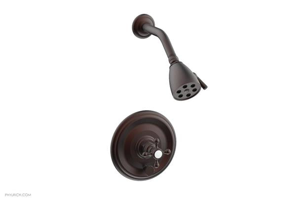 Phylrich - Hex Traditional Pressure Balance Shower and Diverter Set (Less Spout) - Cross Handle