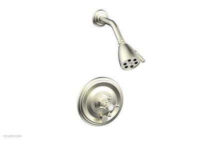Phylrich - Hex Traditional Pressure Balance Shower and Diverter Set (Less Spout) - Cross Handle