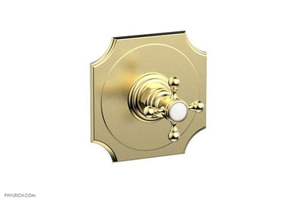 Phylrich - Henri 1/2 Inch Mini Thermostatic Shower Plate and Handle Trim - Cross Handle