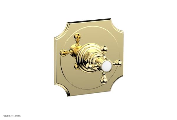 Phylrich - Henri 1/2 Inch Mini Thermostatic Shower Plate and Handle Trim - Cross Handle