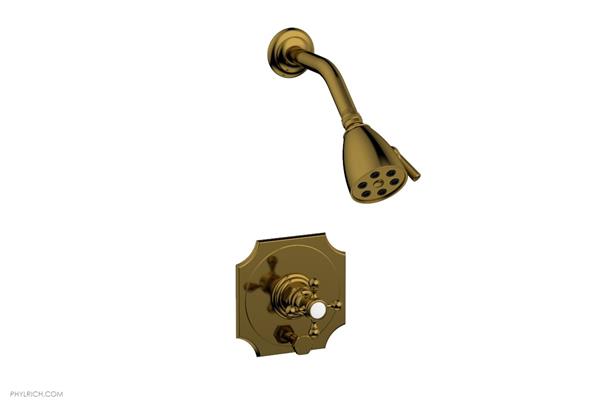 Phylrich - Henri Pressure Balance Shower and Diverter Set - Cross Handle (Less Spout)