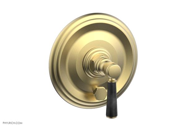 Phylrich - Hex Traditional Pressure Balance Shower Plate with Diverter and Handle Trim Set - Marble Lever Handle