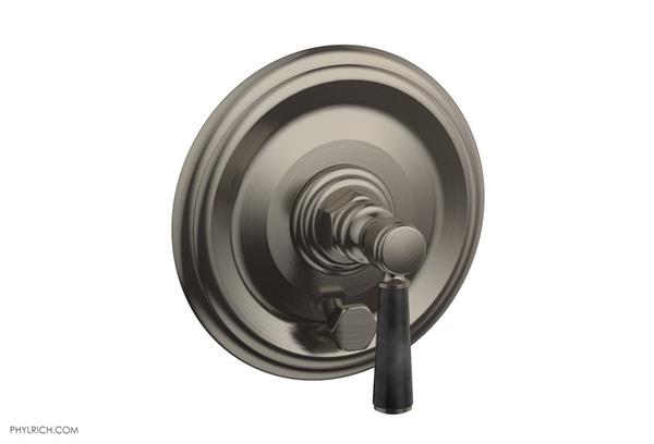 Phylrich - Hex Traditional Pressure Balance Shower Plate with Diverter and Handle Trim Set - Marble Lever Handle