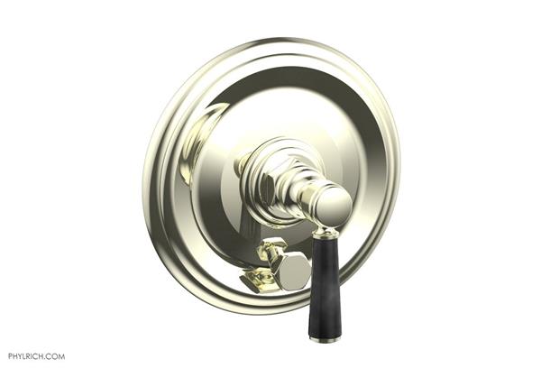 Phylrich - Hex Traditional Pressure Balance Shower Plate with Diverter and Handle Trim Set - Marble Lever Handle