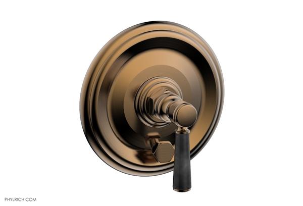 Phylrich - Hex Traditional Pressure Balance Shower Plate with Diverter and Handle Trim Set - Marble Lever Handle