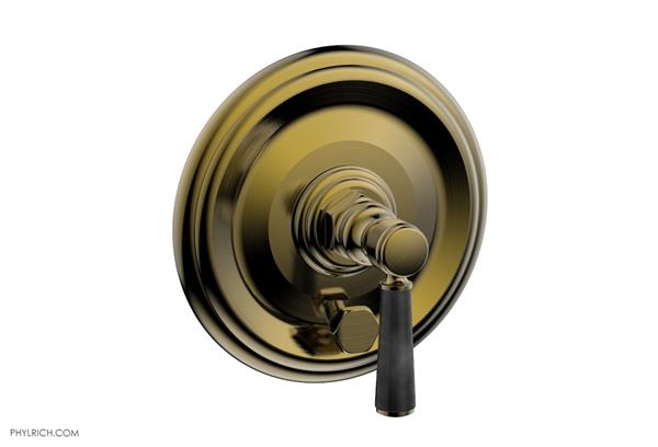 Phylrich - Hex Traditional Pressure Balance Shower Plate with Diverter and Handle Trim Set - Marble Lever Handle