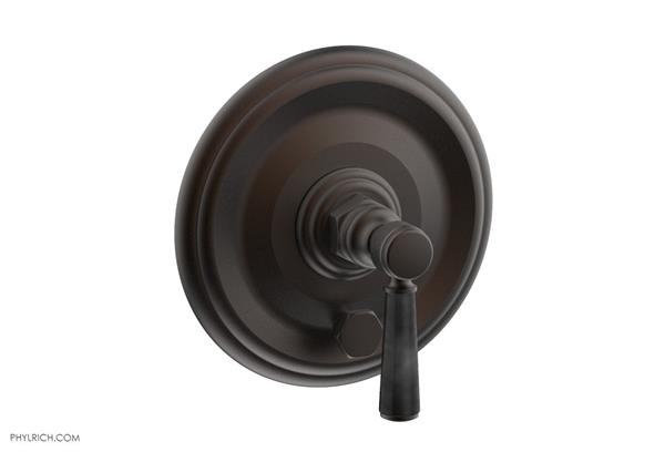Phylrich - Hex Traditional Pressure Balance Shower Plate with Diverter and Handle Trim Set - Marble Lever Handle