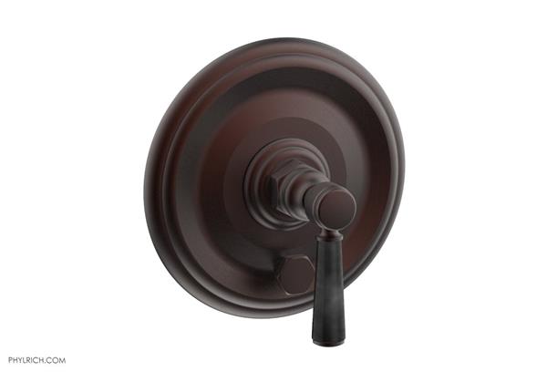 Phylrich - Hex Traditional Pressure Balance Shower Plate with Diverter and Handle Trim Set - Marble Lever Handle