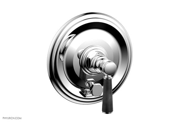 Phylrich - Hex Traditional Pressure Balance Shower Plate with Diverter and Handle Trim Set - Marble Lever Handle