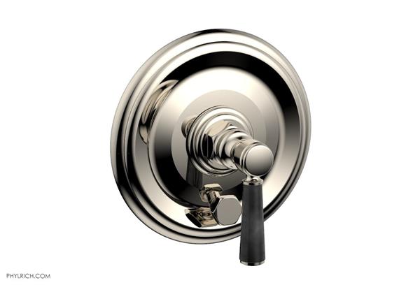 Phylrich - Hex Traditional Pressure Balance Shower Plate with Diverter and Handle Trim Set - Marble Lever Handle