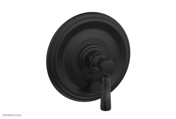 Phylrich - Hex Traditional Pressure Balance Shower Plate with Diverter and Handle Trim Set - Marble Lever Handle